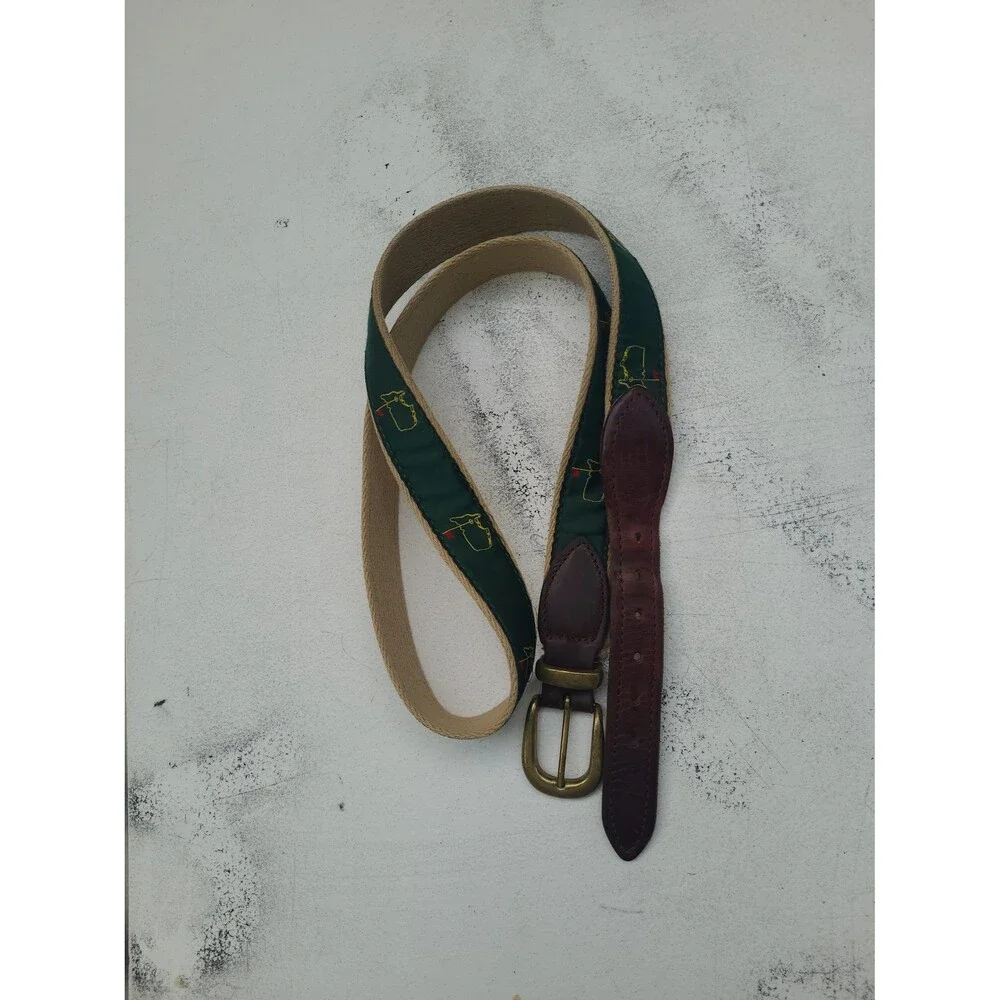 Vintage The Masters Tournament Augusta Golf Leather Belt 44